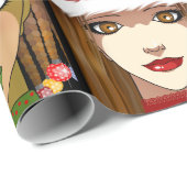 Holiday Anime Girls Geschenkpapier (Rolleneckpunkt)