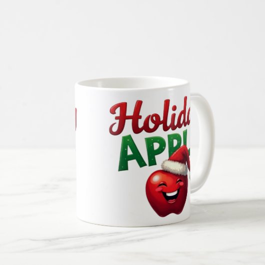 Holiday Apple Retro Christmas Design Kaffeetasse (VorderseiteRechts)
