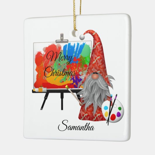 Holiday Artist Gnome Personalisiert Keramikornament (Links)