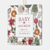 Holiday Baby Announction Keepake Weihnachten Keramikornament (Links)