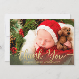 Holiday Baby Birth Gold Script Typografie Red Ankündigung