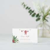 Holiday Baby Boy Dusche Raffle Card 3.5x2 Begleitkarte (Stehend Vorderseite)