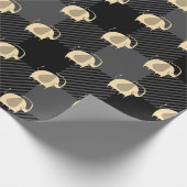 Holiday Baby Elephant | Graue Karierte Weihnachten Geschenkpapier (Ecke)
