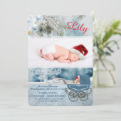 Holiday Baby of the Month Einladung (Stehend Vorderseite)