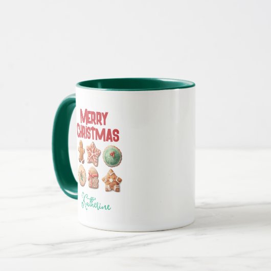 Holiday Backkochbörse Frohe Weihnachten Tasse (Vorderseite Links)