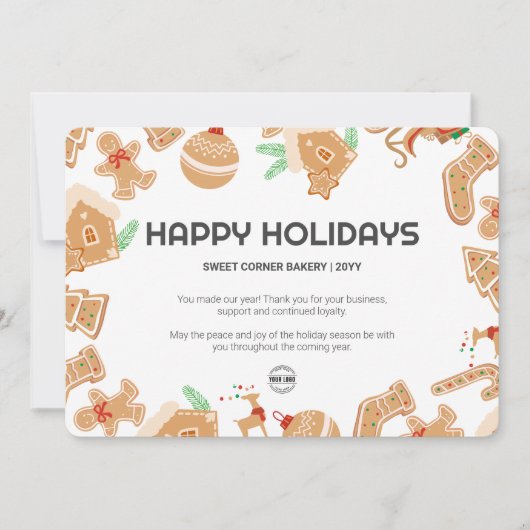 Holiday Baking Bäckerei Gingerbrot Ferienkarte Einladung (Vorderseite)