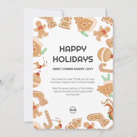 Holiday Baking Bäckerei Gingerbrot Ferienkarte Einladung (Vorderseite)