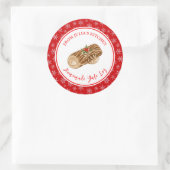 Holiday Baking Christmas Yule Log Runder Aufkleber (Tasche)