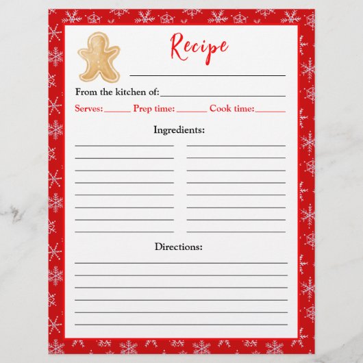 Holiday Baking Gingerbread Man Rezept Seite (Vorne)