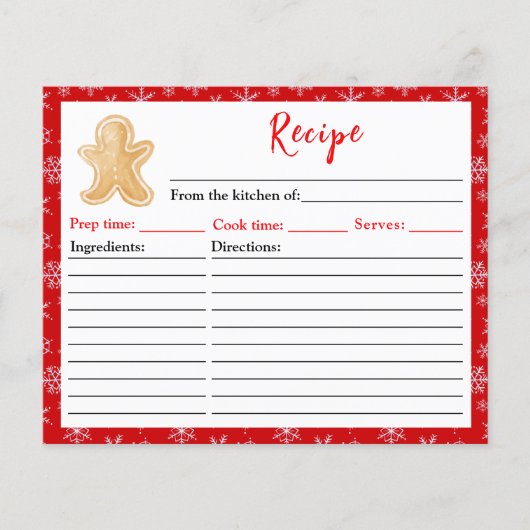 Holiday Baking Gingerbread Mann Rezept (Vorderseite)