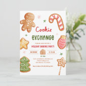 Holiday Baking Party Cookie Exchange Einladung (Stehend Vorderseite)
