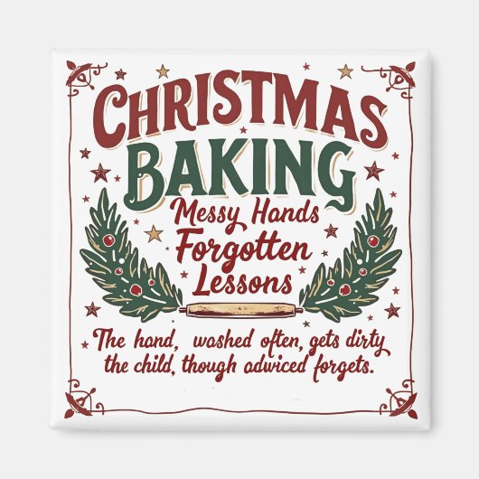 "Holiday Baking Wisdom Wird Kitchen Decor Magnet (Vorne)