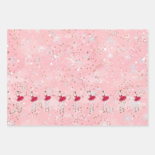 Holiday Ballerina Weihnachtswrapping Geschenkpapier Set (Vorderseite)