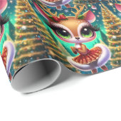 Holiday Ballet Reindeer Star Geschenkpapier (Rolleneckpunkt)