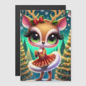 Holiday Ballet Reindeer Star Magneteinladung (Vorne/Hinten)