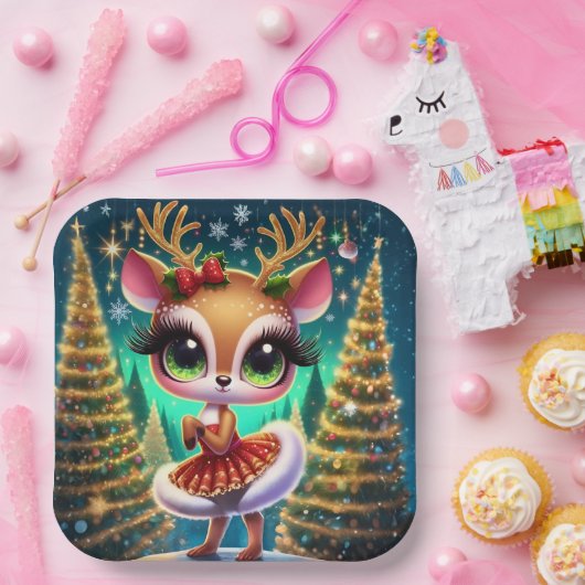Holiday Ballet Reindeer Star Pappteller (Party)