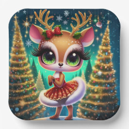 Holiday Ballet Reindeer Star Pappteller
