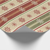 Holiday Bands with Rustic Snowflakes Christmas Geschenkpapier (Ecke)