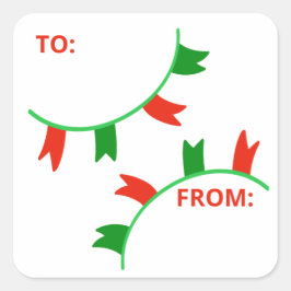 Holiday Banner Geschenkstift Quadratischer Aufkleber