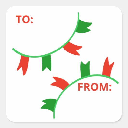 Holiday Banner Geschenkstift Quadratischer Aufkleber (Vorderseite)