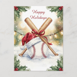 Holiday Baseball Christmas Cards Feiertagspostkarte