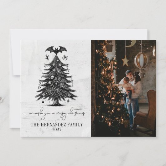 Holiday Bat Tree Feiertagskarte (Vorderseite)