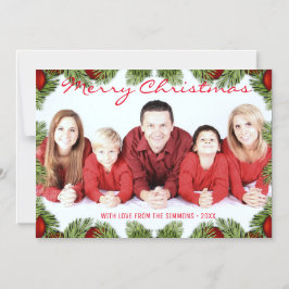 Holiday Baubles und Pine Christmas Magnetkarte Magneteinladung