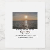 Holiday beach ocean house longitude latitude est.  weinetikett (Einzelnes Label)