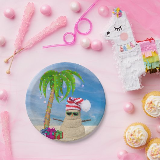 Holiday Beach Sand Man mit Palmen Pappteller (Party)