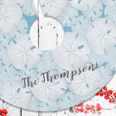 Holiday Beach Tropical Sand Dollar Turquoise Polyester Weihnachtsbaumdecke