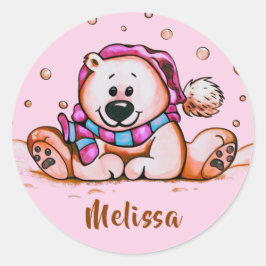 Holiday Bear Classic Round Sticker