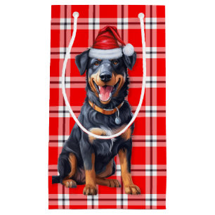 Holiday Beauceron Dog und Red Karierten Weihnachte Kleine Geschenktüte