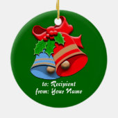 Holiday Bells Christmas Keramik Ornament (Hinten)