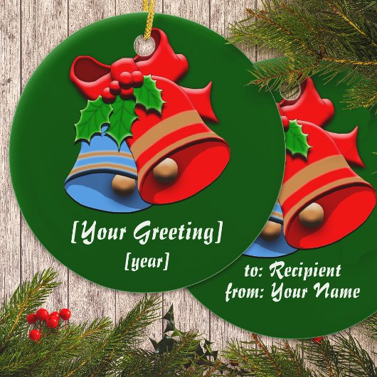 Holiday Bells Christmas Keramik Ornament