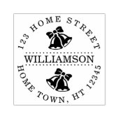 Holiday Bells Circular Family Name Rücksendeadress Gummistempel (Prägung)