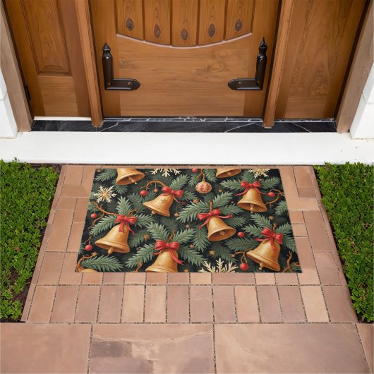 Holiday Bells, Decorative Christmas Pattern, Fußmatte (Außenbereich)