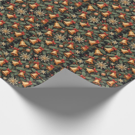 Holiday Bells, Decorative Christmas Pattern, Geschenkpapier (Ecke)