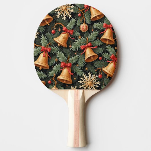 Holiday Bells, Decorative Christmas Pattern, Tischtennis Schläger (Vorderseite)