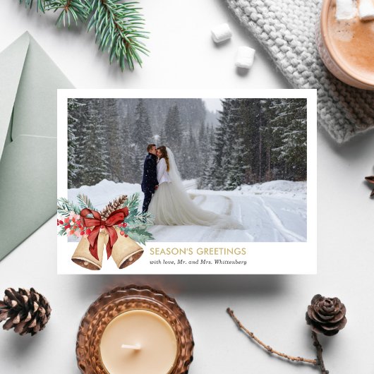 Holiday Bells Foto Holiday Card Feiertagskarte