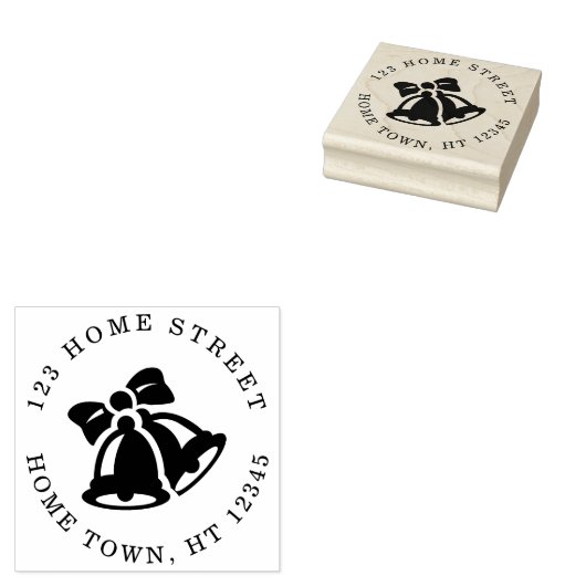 Holiday Bells Zirkuläre Rücksendeadresse Gummistempel (Stempel)