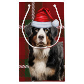 Holiday Bernese Mountain Dog Fun Karierte Weihnach Kleine Geschenktüte (Rückseite)