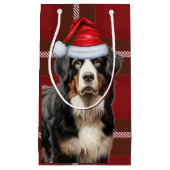 Holiday Bernese Mountain Dog Fun Karierte Weihnach Kleine Geschenktüte (Vorderseite)