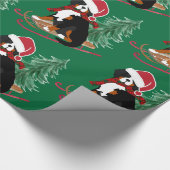 Holiday Bernese Mt Dog Weihnachten Schlitten Geschenkpapier (Ecke)