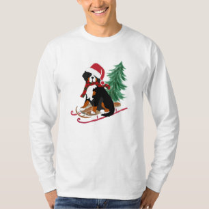 Holiday Bernese Mt Dog Weihnachten Schlitten T-Shirt