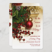 Holiday Berries Party Einladung (Vorne/Hinten)