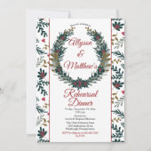 Holiday Berries Pinienwald Probe Abendessen Einladung (Vorderseite)