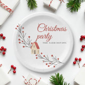 Holiday Berry Branch Christmas Pappteller