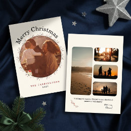 Holiday Berry Branch Christmas Photo Holiday Card Feiertagskarte