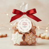 Holiday Berry Branch Christmas Runder Aufkleber