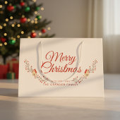 Holiday Berry Branch Merry Christmas Custom Große Geschenktüte